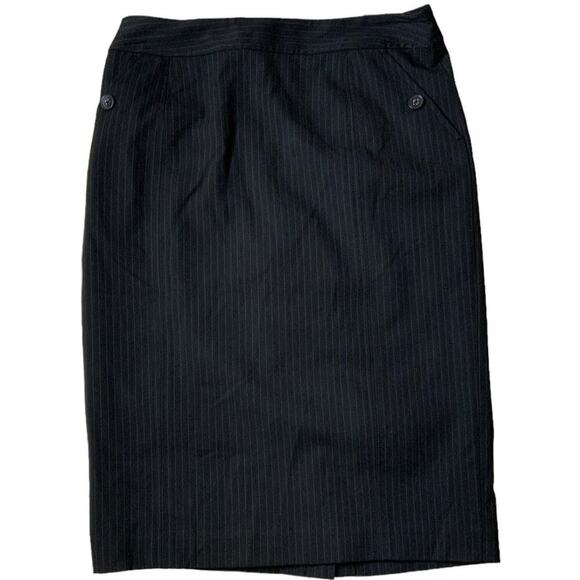 Rafaella Skirt Women's Size 4 Zipper Button Pockets Straight Pencil Skirt Black - Picture 3 of 7